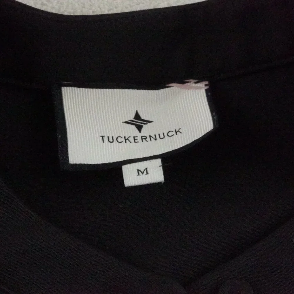 Tuckernuck Mini Shirt Dress Womens Medium Solid Black Long Sleeve